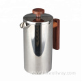 French Press with Wooden Handle and Knob
